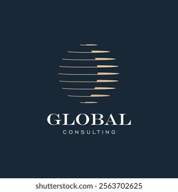 Luxury Global logo design vector template for Worldwide Logistic Consulting Business