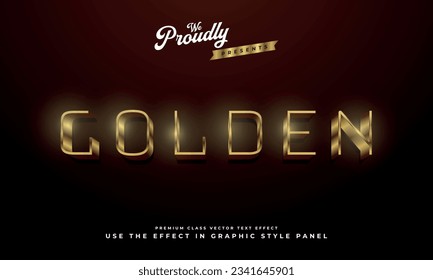 luxury glossy glowing shiny golden editable vector text effect