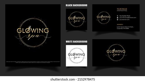 Luxury Glowing Beauty Spa Logo With Business Card Template