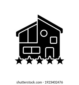 Luxury glyph house icon. Travel style idea thin line illustration. Five-star hotel. All-inclusive package. VIP membership. 