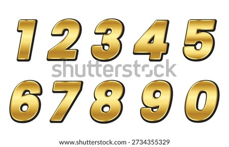 Luxury Gold 3D Numbers Set 0 9 Elegant Style