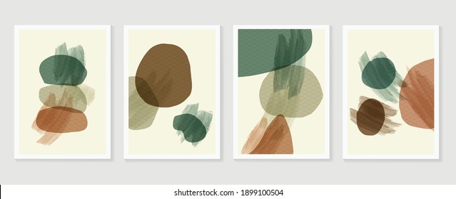 Luxury gold abstract arts background. Wall arts vector. Japanese oriental style abstract arts with gold texture and brush design for wall framed prints, canvas prints, poster, home decor, cover and wa