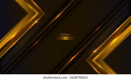 Luxury gold abstract background with light lines. Elegant black gold Abstract Background Vector Illustration.