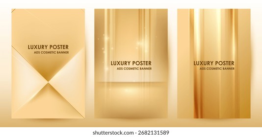 Luxo Ouro Abstrato Fundo Definido para Banners Cosméticos E Cartazes