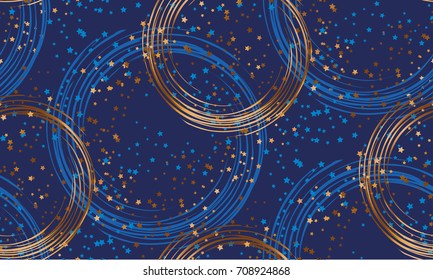 Luxury gold abstract design pattern. gold star night abstract seamless pattern. vector illustration of festive Xmas repeatable motif 