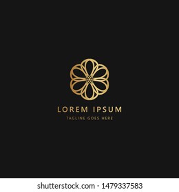 Luxury gold abstract mandala icon logo design template