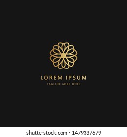 Luxury gold abstract mandala icon logo design template