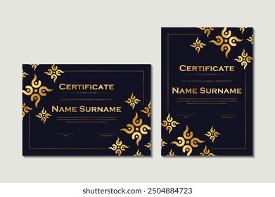 luxury gold abstract pattern certificate