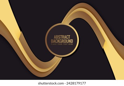 Luxury gold abstract wave design background