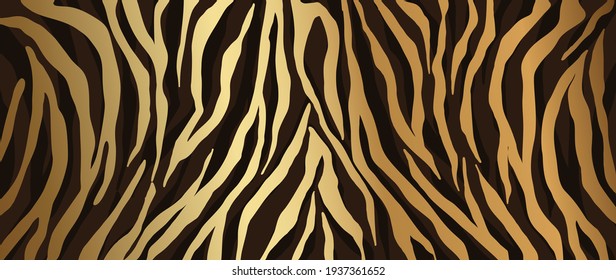 Luxury Gold animal skin abstract background vector. Exotic animal skin with golden texture. Leopard skin, zebra and tiger skin vector illustration. 