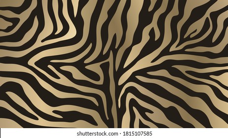 Luxury Gold animal skin background vector. Exotic animal skin with golden texture. Leopard skin, zebra and tiger skin vector illustration. 