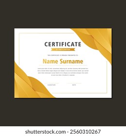 luxury gold appreciation certificate design