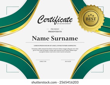 luxury gold appreciation certificate design