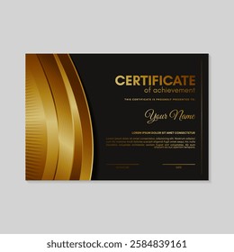 luxury gold appreciation certificate design