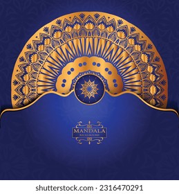 Luxury gold arabesque pattern in mandala background arabic islamic east style premium 
