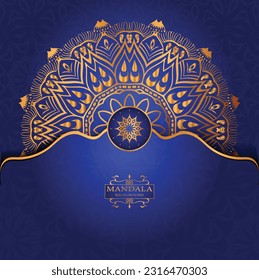 Luxury gold arabesque pattern in mandala background arabic islamic east style premium 

