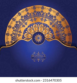 Luxury gold arabesque pattern in mandala background arabic islamic east style premium 
