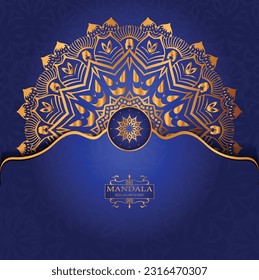 Patrón arabesco de oro de lujo en el fondo mandala prima de estilo árabe islámico oriental 
