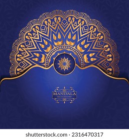 Luxury gold arabesque pattern in mandala background arabic islamic east style premium 
