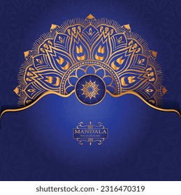 Luxusgold arabesque Muster auf mandalanischem Hintergrund arabischer islamischer Ost-Prämie 
