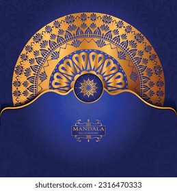 Luxury gold arabesque pattern in mandala background arabic islamic east style premium 
