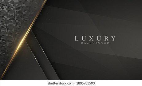 Luxury gold background Along with the effect of geometric shapes, triangles shine. Abstract backdrop vector illustration.