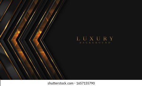 Luxury Gold Background with black metal texture in 3d abstract style. Illustration from vector about modern template design for strong feeling and technology and futurism.