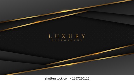 Luxury Gold Background with black metal texture in 3d abstract style. Illustration from vector about modern template design for strong feeling and technology and futurism.