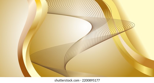 Luxury gold background Contains golden wavy lines designed for text or product or social media backdrops.