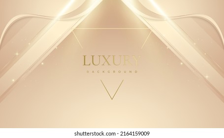 Luxury Gold Background with Glitter and Light Effect. Premium Golden Background with Paper Cut Style for Award, Nomination, Ceremony, Formal Invitation or Certificate Design