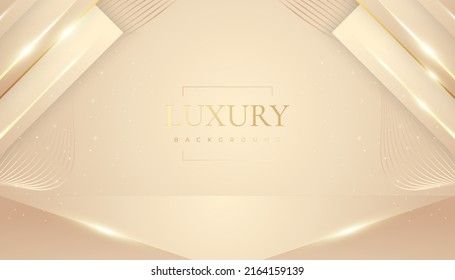 Lujoso fondo dorado con brillo y efecto claro. Fondo Dorado premium con estilo de corte de papel para premio, nominación, ceremonia, invitación formal o diseño de certificado