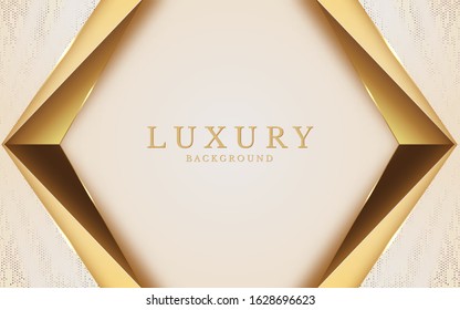 Luxury Gold Background with metal textur in 3d abstract style. Illustration from vector  