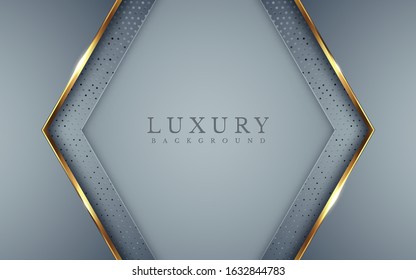 Luxury Gold Background with metal texture and shades silver in 3d abstract style. Illustration from vector about modern template design for strong feeling and technology and futurism.