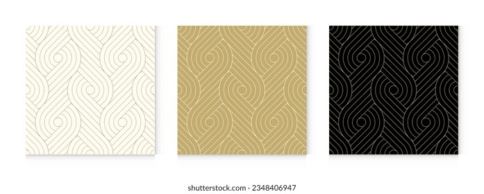 Luxury gold background pattern seamless geometric line circle abstract design vector. Christmas pattern seamless.