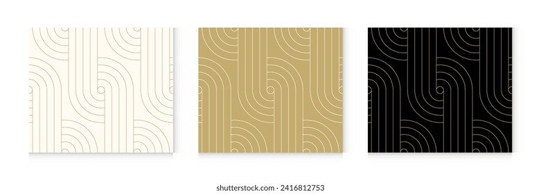 Luxury gold background pattern seamless geometric line circle abstract design vector. Christmas background.