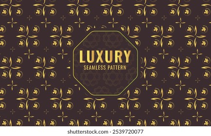 Luxury gold background pattern seamless geometric line circle abstract design vector