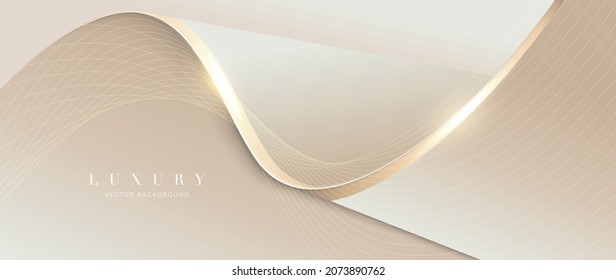 Luxury gold background vector. Abstract white and golden lines background with glow effect. Modern style wallpaper for poster, ads, sale banner, business presentation and packaging design.