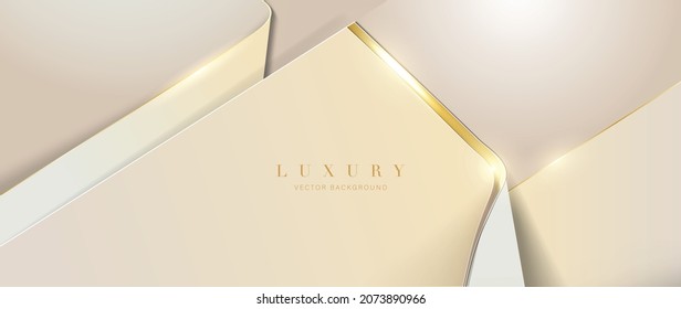 Luxury gold background vector. Abstract white and golden lines background with glow effect. Modern style wallpaper for poster, ads, sale banner, business presentation and packaging design.