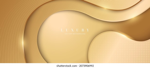 Luxury gold background vector. Abstract white and golden lines background with glow effect. Modern style wallpaper for poster, ads, sale banner, business presentation and packaging design.