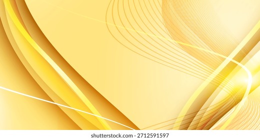 Vector de fondo de oro de lujo. Abstractas fondo de líneas blancas y doradas con efecto de brillo. Fondo de pantalla de estilo moderno para póster, anuncios, Anuncio de venta, presentación de negocios y diseño de embalaje. moderno
