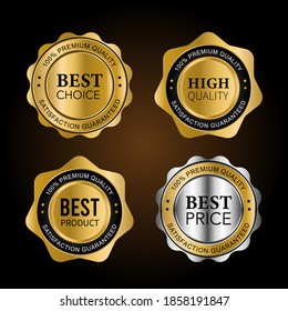 Luxury gold badges and labels premium quality product