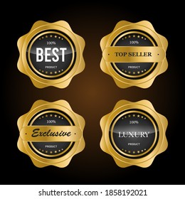 Luxury gold badges and labels premium quality product