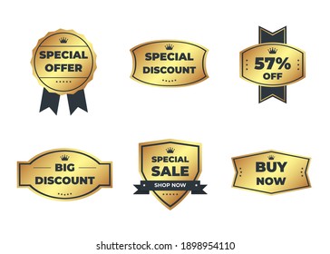 Luxury gold badges and labels premium quality product