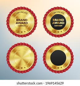 Luxury gold badges and labels premium quality product, vector illustration