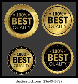 Luxury gold badges and labels premium quality product. vector
