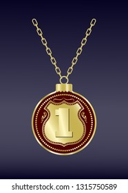 Luxury gold badges and sports medals or  premium quality product in vintage style, vector illustration
