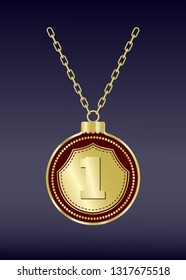 Luxury gold badges and sports medals or  premium quality product in vintage style, vector illustration