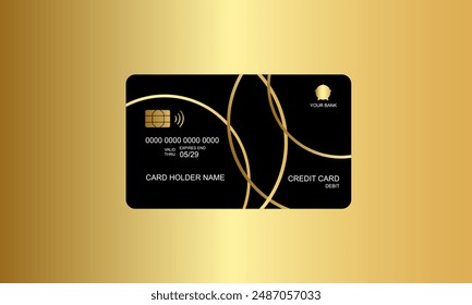 luxury gold bank credit card gold background