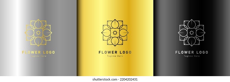 Luxury gold beauty flower spa logo template wellness design for health wellness business vector