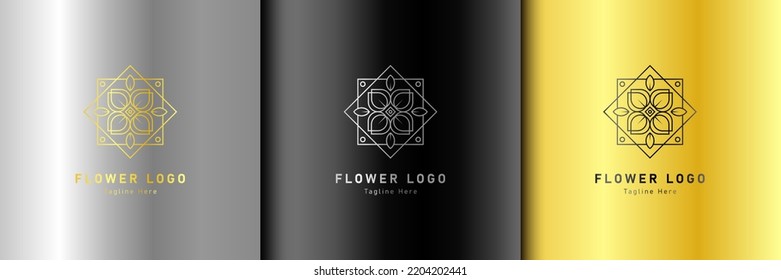 Luxury gold beauty flower spa logo template wellness design for health wellness business vector
